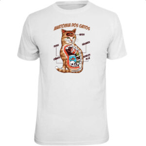 Camiseta Unissex Anatomia dos gatos