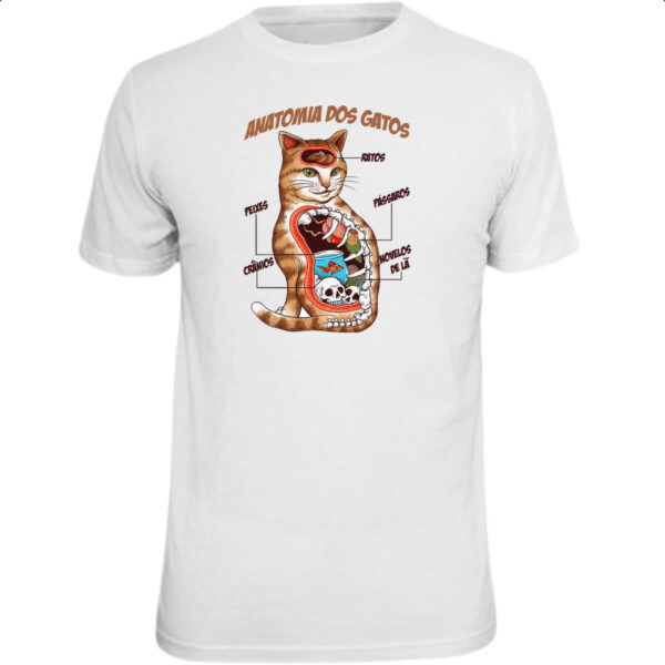 Camiseta Unissex Anatomia dos gatos