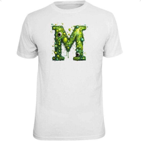 Camiseta Unissex Zumbi Alfabeto Letra M