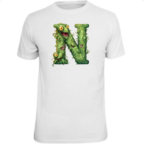 Camiseta Unissex Zumbi Alfabeto Letra N