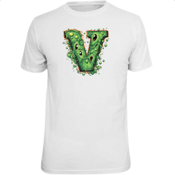 Camiseta Unissex Zumbi Alfabeto Letra V