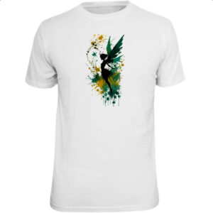 Camiseta Unissex Fada da floresta silhueta splash