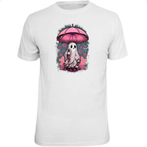 Camiseta Unissex Fantasma chuva de rosas