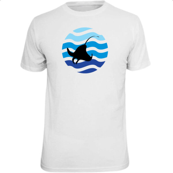 Camiseta Unissex Animais marinhos arraia silhueta sunset