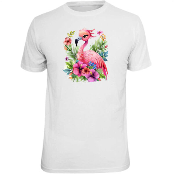Camiseta Unissex Flamingo na flor