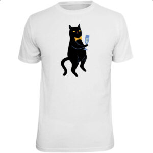 Camiseta Unissex Gato drink de peixe