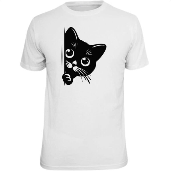 Camiseta Unissex Gato espiando