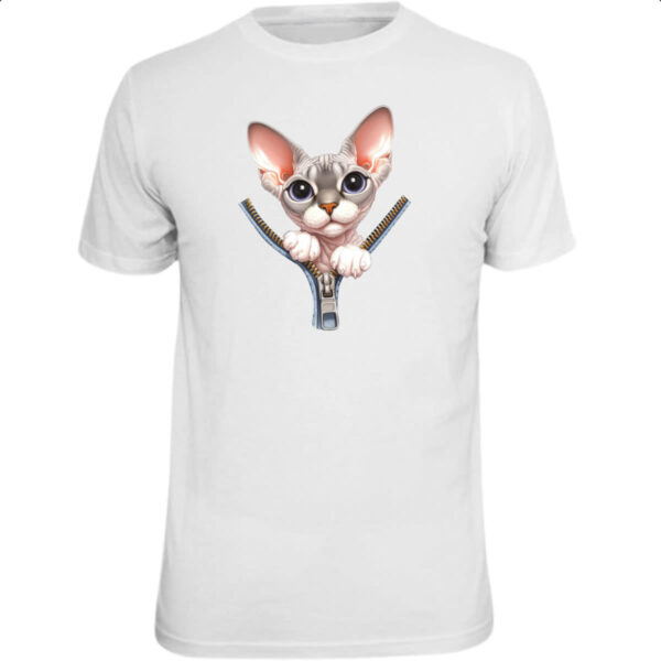 Camiseta Unissex Gato Sphynx no ziper