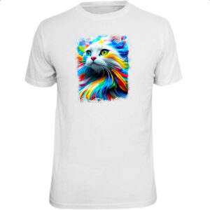 Camiseta Unissex Gato Splash Art Color