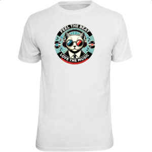 Camiseta Unissex Gato feel the beet love music