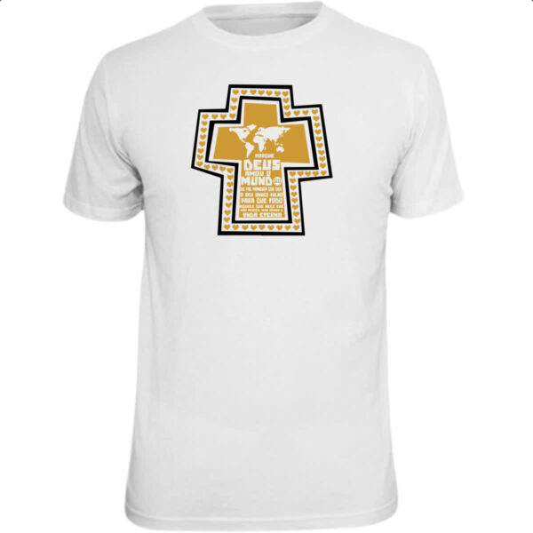 Camiseta Unissex Gospel Joao 3.16  cruz dourada