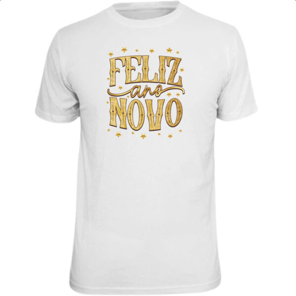 Camiseta Unissex Ano Novo Feliz Estrelas