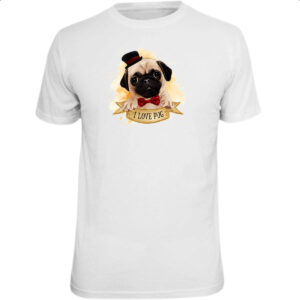 Camiseta Unissex I love pug