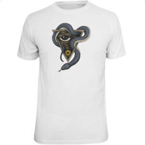 Camiseta Unissex Illuminati olho e serpente