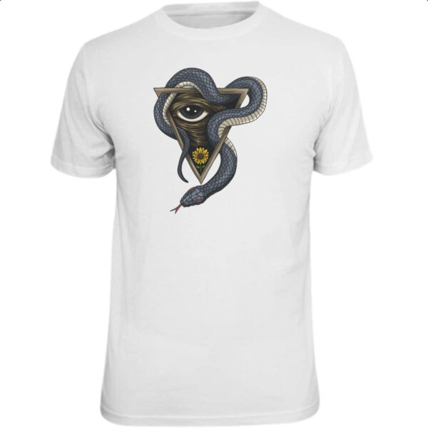 Camiseta Unissex Illuminati olho e serpente