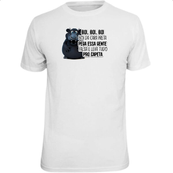 Camiseta Unissex Ironico Boi da cara preta pega gente falsa