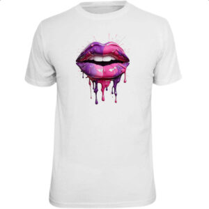 Camiseta Unissex Labios pink e purpura derretendo