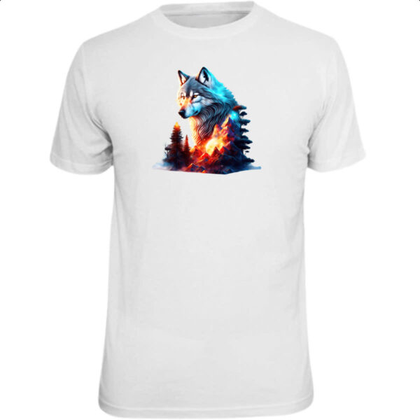 Camiseta Unissex Lobo brilhante terreno rochoso