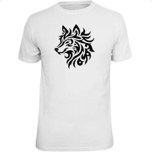 Camiseta Unissex Lobo silhueta tribal