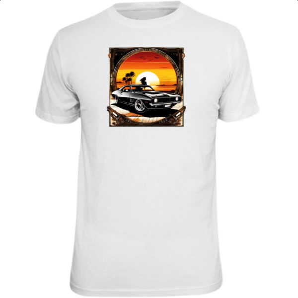 Camiseta Unissex Muscle Car Sunset Art