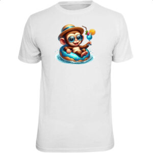 Camiseta Unissex Macaco na boia