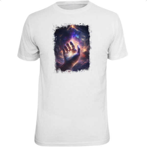 Camiseta Unissex Mao de Deus criando o universo