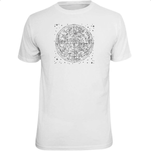 Camiseta Unissex Mapa constelacao do Zodiaco