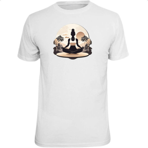 Camiseta Unissex Meditacao Yoga Silhueta Sunset