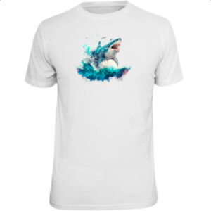 Camiseta Unissex Megalodonte aquarela 4
