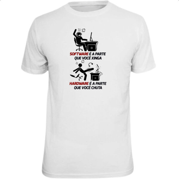 Camiseta Unissex Meme Software e Hardware