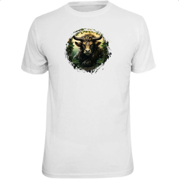 Camiseta Unissex Minotauro moldurado em folhas