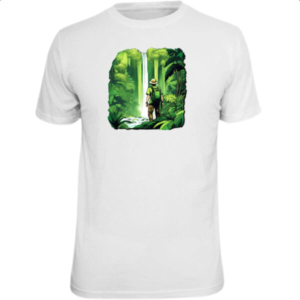 Camiseta Unissex Mochileiro aventureiro natureza cachoeira