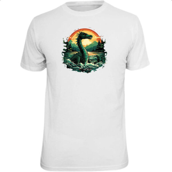 Camiseta Unissex Monstro do Lago Ness Sunset Art