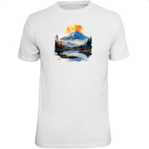 Camiseta Unissex Monte Fugi watercolor