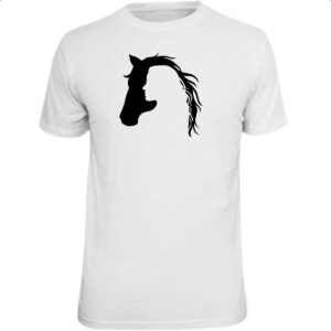 Camiseta Unissex Mulher e cavalo silhueta