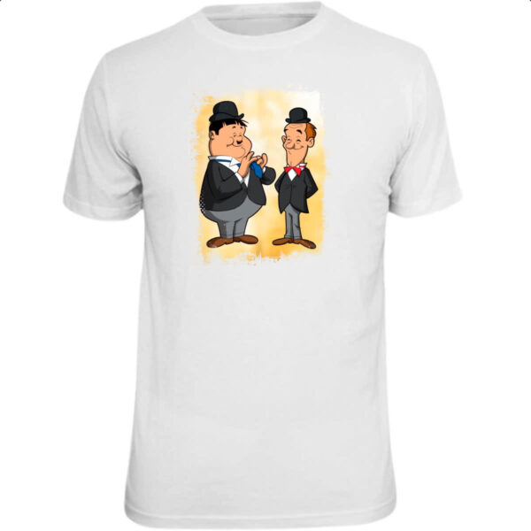 Camiseta Unissex Nostalgia O Gordo e o Magro Cartoon