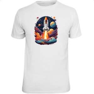 Camiseta Unissex Nave Espacial em lancamento