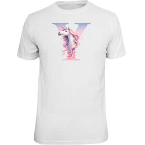 Camiseta Unissex Unicornio Alfabeto Letra Y