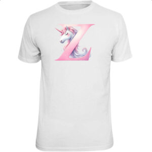 Camiseta Unissex Unicornio Alfabeto Letra Z