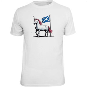 Camiseta Unissex Unicornio bandeira Escocia