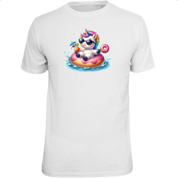 Camiseta Unissex Unicornio na boia