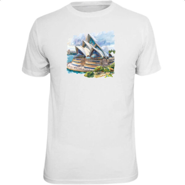 Camiseta Unissex Opera de Sydney watercolor
