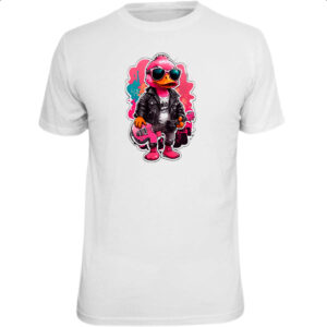 Camiseta Unissex Patinho Pink Guitarrista Rock