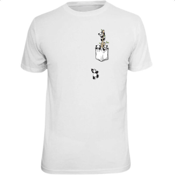 Camiseta Unissex Panda bambu no bolso