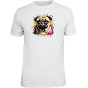 Camiseta Unissex Pug Watercolor Splash Art