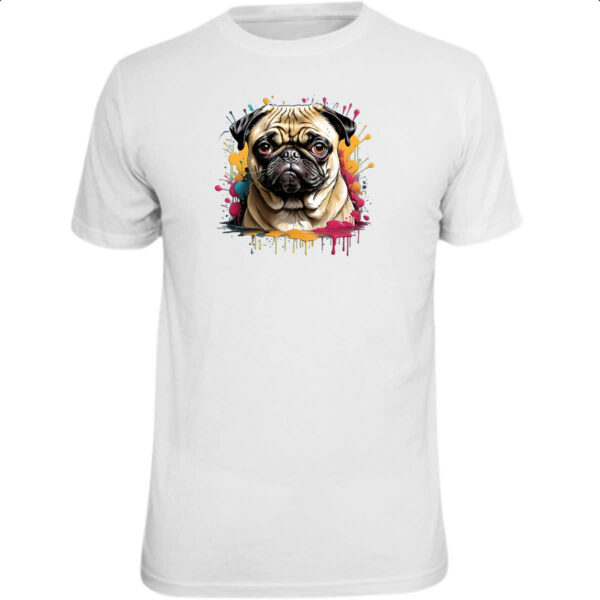 Camiseta Unissex Pug Watercolor Splash Art