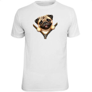 Camiseta Unissex Pug no Ziper