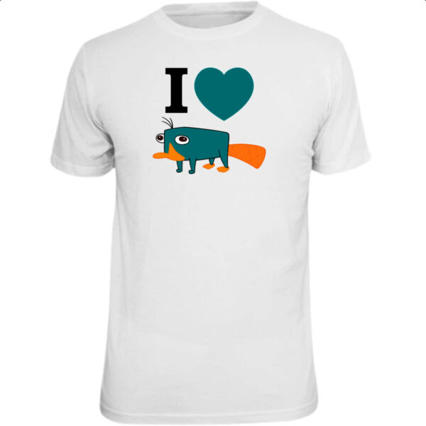 Camiseta Unissex Phineas e Ferb Eu amo Perry