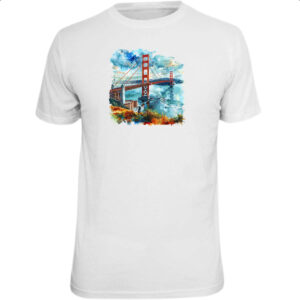Camiseta Unissex Ponte Golden Gate watercolor