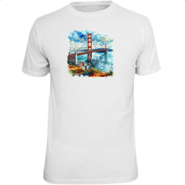 Camiseta Unissex Ponte Golden Gate watercolor